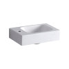 Geberit fontein, type iCon, 380 x 280 x 135 mm, rechthoek, kraangat links, wit 