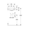 Geberit fontein, type iCon, 380 x 280 x 135 mm, rechthoek, kraangat links, wit 