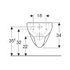 Geberit wandcloset, type Renova, diepspoel, pijp kort, 340 x 355 x 540 mm, glans wit 