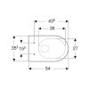 Geberit wandcloset, type Renova, diepspoel, pijp kort, 340 x 355 x 540 mm, glans wit 
