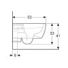 Geberit iCon wandcloset diepspoel, geen spoelrand, korte pijp, 330x355x530mm,glans wit,vuilafstotend 