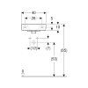 Geberit fontein, type Renova plan, 400 x 250 x 150 mm, rechthoek, overloop, kraangat rechts, wit 