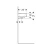 Geberit fontein, type Renova plan, 400 x 250 x 150 mm, rechthoek, overloop, kraangat rechts, wit 