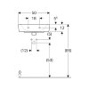 Geberit Renova Plan fontein, waskom, keramiek, 500 x 380 x 170 mm, wit, overloop 