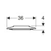 Geberit closetzitting, type 300 Comfort, 36 x 45cm, rvs scharnier, montage boven, MIVA, antibact wit 