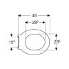 Geberit closetzitting, type 300 Comfort, 36 x 45cm, rvs scharnier, montage boven, MIVA, antibact wit 