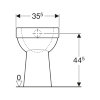 Geberit closetpot, type 300 comfort 84, 490 x 355 x 470 mm, spoelrand, vlakspoel, verhoogd, AO, wit 