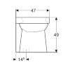 Geberit closetpot, type 300 comfort 84, 490 x 355 x 470 mm, spoelrand, vlakspoel, verhoogd, AO, wit 