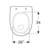 Geberit closetpot, type 300 comfort 84, 490 x 355 x 470 mm, spoelrand, vlakspoel, verhoogd, AO, wit 