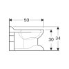 Geberit 300 Kids closetpot diepspoel, korte pijp, 340 x 350 x 500 mm, glans wit, met voetsteun 