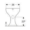 Geberit closetpot, type 300 comfort 68, 460 x 360 x 490 mm, spoelrand, vlakspoel, verhoogd, PK, wit