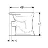 Geberit closetpot, type 300 comfort 68, 460 x 360 x 490 mm, spoelrand, vlakspoel, verhoogd, PK, wit