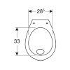 Geberit closetpot, type 300 comfort 68, 460 x 360 x 490 mm, spoelrand, vlakspoel, verhoogd, PK, wit
