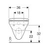 Geberit wandcloset, type 280 Basic, diepspoel, pijp kort, 390x360x530mm, glans wit, zonder spoelrand 