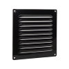 Nedco schoepenrooster, aluminium, kleine schoepen, omgezette rand, 200 x 200 mm, zwart