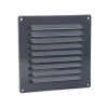 Nedco schoepenrooster, aluminium, kleine schoepen, omgezette rand, 200 x 200 mm, grijs 