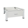 Nedco wasmachine- en drogerverhoger, staal, met houten lade, verstelbaar, 610 x 550 x 300 mm, wit