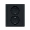 ABB Busch-Jaeger wandcontactdoos, dubbel, Future, met randaarde, kinderbeveiliging, inbouw, zwart 