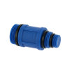 Bonfix Universal-Verschlussstopfen, Kunststoff, blau, 3x Außengewinde, 3/8" x ½" x ¾" 