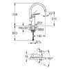 Grohe keukenmengkraan, serie Eurosmart, met hoge uitloop, chroom 