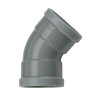 Wavin Wafix bocht 45°, pvc, 2x manchet, grijs, KOMO, SN4, 160 mm 