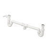 McAlpine gootsteenafvoer, centrisch, dubbel, met sifon +vaatwasser aansluiting, pp, wit, 1½" x 40 mm 