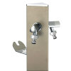 Aquapoint Wassersäule, Aluminium, Mod. Triangle, 2 Wasserhähne, Schlauchhalter, h = 120 cm, grau 