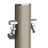 Aquapoint Wassersäule, Aluminium, Mod. Totem, 2 Wasserhähne, Schlauchhalter, h = 120 cm, grau 
