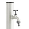Aquapoint Wassersäule, Aluminium, rundes Modell, 1 Wasserhahn, h = 120 cm, weiß 