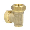VSH verloop T-stuk, Super, S1224, messing, FFF, 2x knel x 1x binnendraad, Kiwa, 28 mm x 28 mm x &frac12;" 