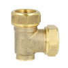 VSH verloop T-stuk, Super, S1224, messing, FFF, 2x knel x 1x binnendraad, Kiwa, 28 mm x 28 mm x &frac12;" 