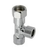 Bonfix Abzweig 90°, verchromt, für Eckventil, 2x außen/1x Überwurfmutter, 3/8" 