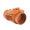 Wavin Reinigungsrohr m. Edelst.-Rückstauklappe u. Verriegelung, Muffe x Spitzende, orange, 110 mm 