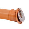 Wavin Endstück mit Edelstahlklappe, PP, orange, 110 mm 