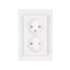 Kopp retail, Athenis wandcontactdoos, 2-voudig, ongeaard, met shutter, helder wit 