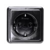 Kopp retail, Standard wandcontactdoos, 1-voudig, geaard, zwart 