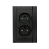 Kopp retail, Athenis wandcontactdoos, 2-voudig, ongeaard, met shutter, mat-zwart 