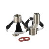 BPE S-koppeling, sprong 12 mm, messing vernikkeld, rozet + fiberring, lang, ¾" x ½", set à 2 stuks 