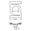 Britclips, ACHW, 6,5 mm, voor syteemplafonds, raster 25 mm, wit 