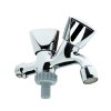 Sanivesk dubbele tapkraan met slangwartel, messing verchroomd, &frac12;" 