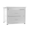 Nedco wasmachine- en drogerverhoger, hout / staal, met 2 lades, 615 x 555 x 500 mm, wit 