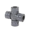 Rain kruisstuk met o-ring, pvc, 4x binnendraad, 12 bar, 1" 