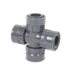 Rain kruisstuk met o-ring, pvc, 4x binnendraad, 12 bar, 1" 