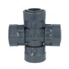 Rain kruisstuk met o-ring, pvc, 4x binnendraad, 12 bar, 1" 