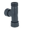 Rain T-stuk met o-ring, pvc, 1x buitendraad / 2x binnendraad, 12 bar, 2" 