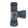 Rain T-stuk met o-ring, pvc, 1x buitendraad / 2x binnendraad, 12 bar, 2" 