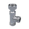 T-stuk voor hoekstopkraan, messing verchroomd, wartel, buitendraad, 3/8" 