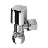 BPE hoekstopkraan, messing verchroomd, wartel x knel, 3/8" x 12 mm, Kiwa 