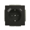 ABB Busch-Jaeger wandcontactdoos, Future linear, met RA, USB A/C, kinderveiligheid, mat zwart 