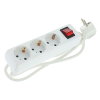 Q-Link stekkerdoos, met randaarde en schakelaar, wit, 3-voudig, 1,5 m snoer, 3x 1,5 mm², max. 3680 W 